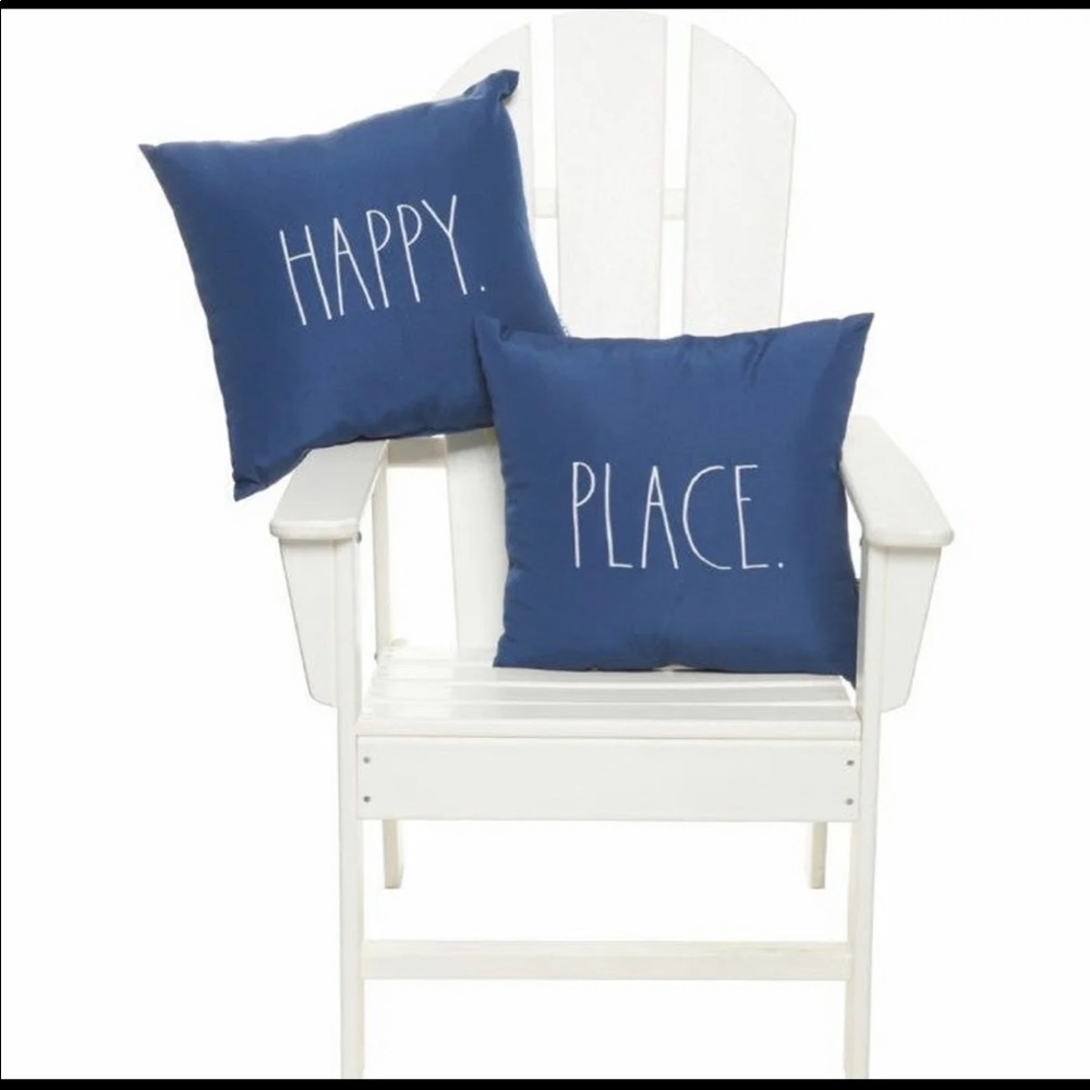 Rae Dunn Blue Accent Pillows - Happy Place